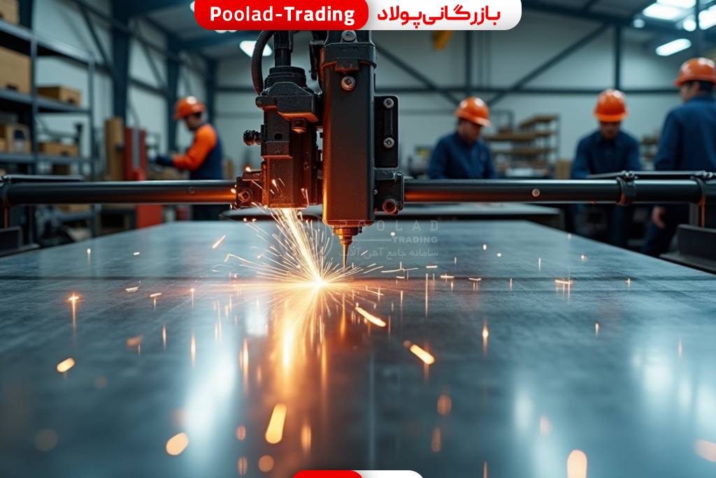 ورق استیل دکوراتیو در حال برش خوردن